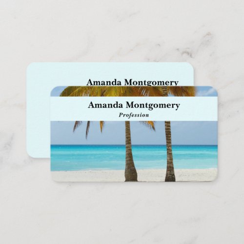 Beautiful Palm Trees on a Tropical Beach Business Card