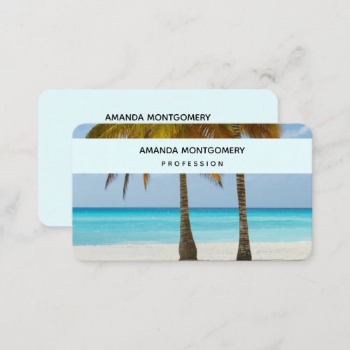 Beautiful Palm Trees on a Tropical Beach Business Card