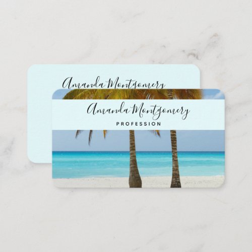 Beautiful Palm Trees on a Tropical Beach Business Card