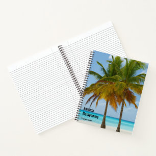 Beautiful Palm Trees on a Tropical Beach Notebook