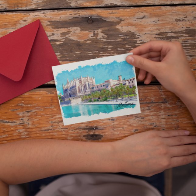 Beautiful Palma de Mallorca Spain Balearic Islands Postcard (mallorca panorama view Postcard)