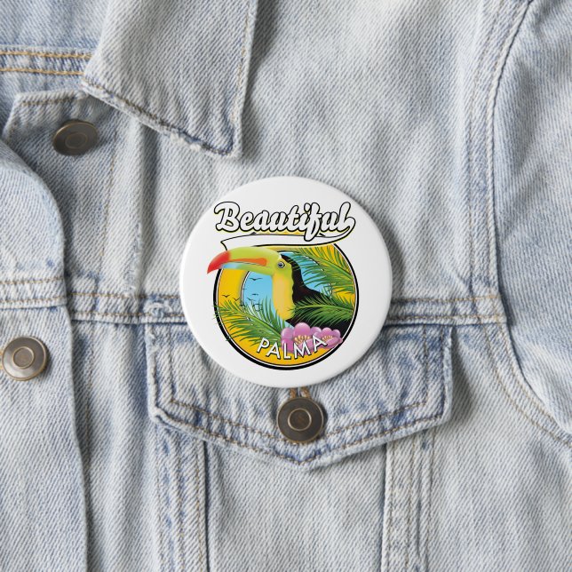 Beautiful Palma, toucan logo  Button (In Situ)