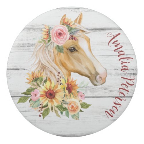 Beautiful Palomino horse with sunflowers custom  Eraser