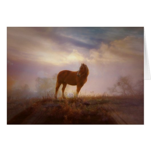 Beautiful Palomino Mustang Blank Note Card (Front Horizontal)