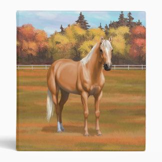 Beautiful Palomino Quarter Horse Stallion 3 Ring Binder