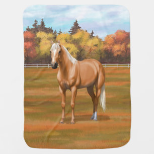 Beautiful Palomino Quarter Horse Stallion Baby Blanket
