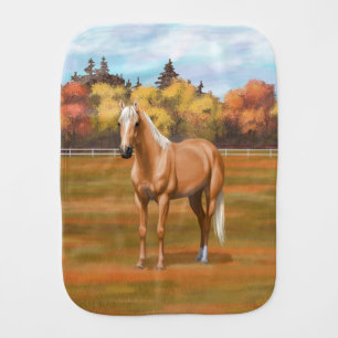 Beautiful Palomino Quarter Horse Stallion Baby Burp Cloth