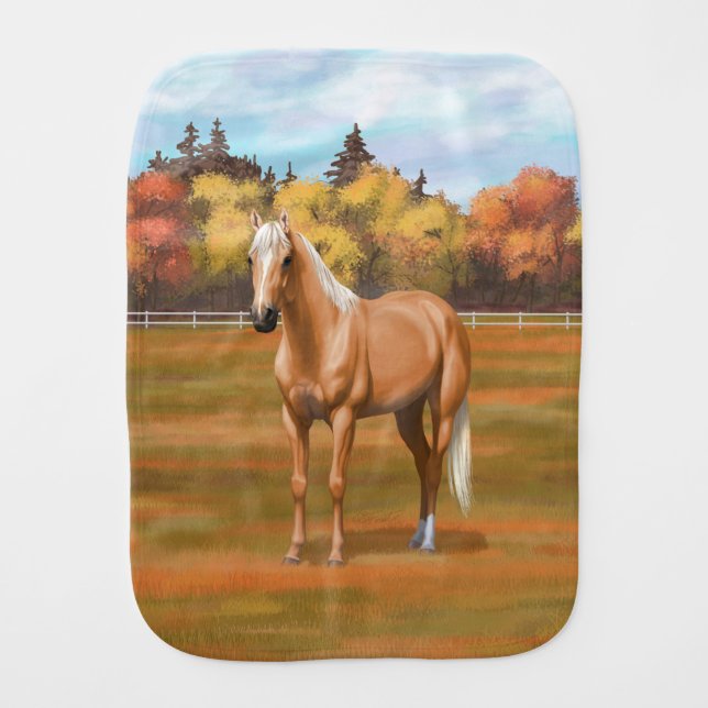 Beautiful Palomino Quarter Horse Stallion Baby Burp Cloth (Front)