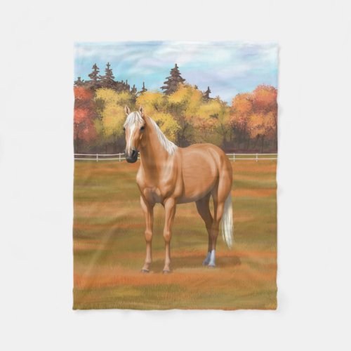 Beautiful Palomino Quarter Horse Stallion Fleece Blanket