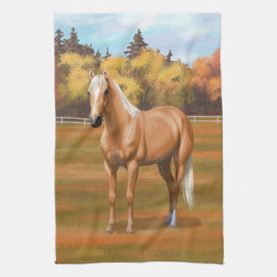 Beautiful Palomino Quarter Horse Stallion Kitchen Towel