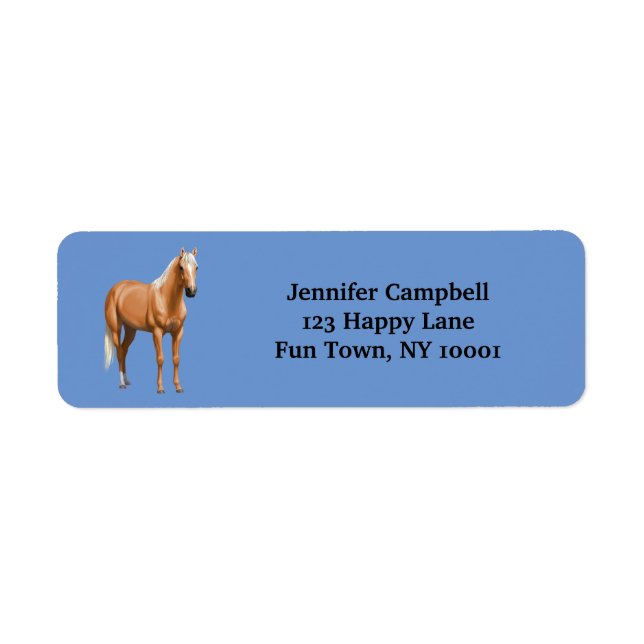 Beautiful Palomino Quarter Horse Stallion Label (Front)