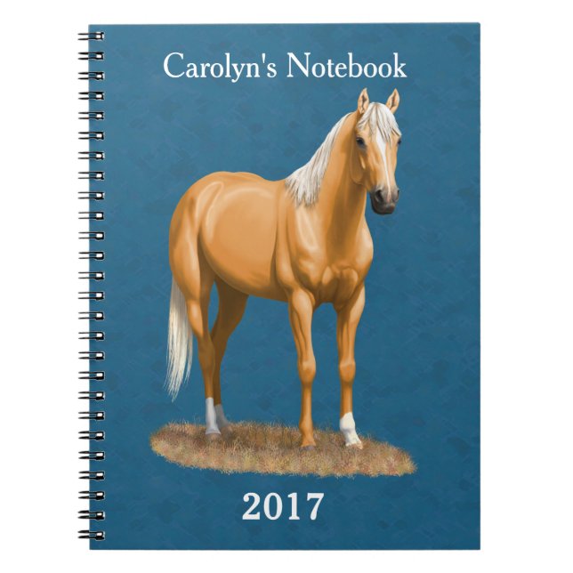 Beautiful Palomino Quarter Horse Stallion Notebook (Front)