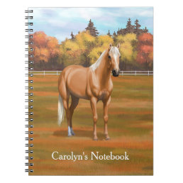 Beautiful Palomino Quarter Horse Stallion Notebook