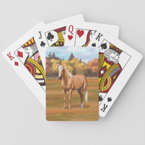 Beautiful Palomino Quarter Horse Stallion Poker Cards