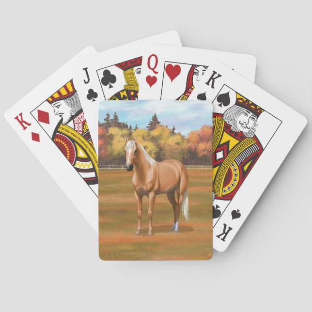 Beautiful Palomino Quarter Horse Stallion Poker Cards (Back)