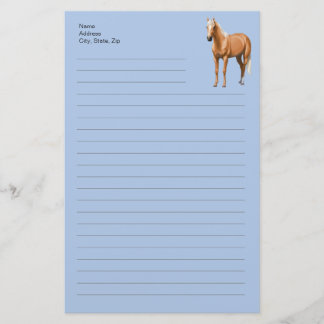 Beautiful Palomino Quarter Horse Stallion Stationery