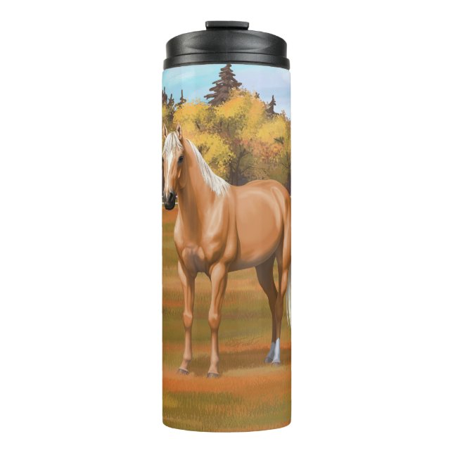Beautiful Palomino Quarter Horse Stallion Thermal Tumbler (Front)