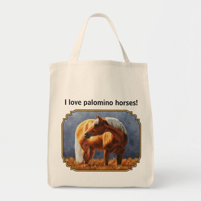 Beautiful Palomino Quarter Horse Stallion Tote Bag (Front)