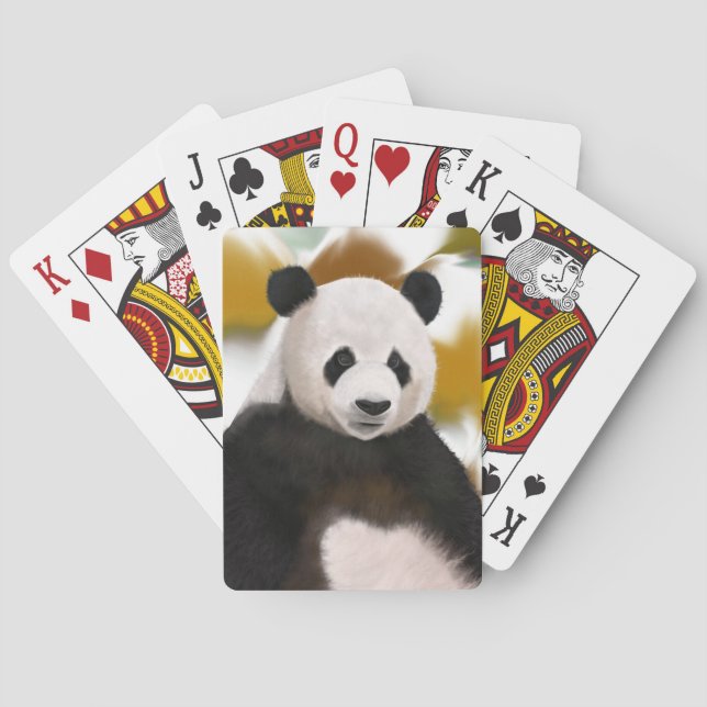 Beautiful Panda Bear Abstract Background Poker Cards (Back)