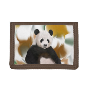 Beautiful Panda Bear Abstract Background Tri-fold Wallet