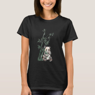 Beautiful Panda Bear With Bamboo Design T-Shirt