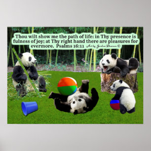 Beautiful Panda Scripture Poster Psalms 16:11