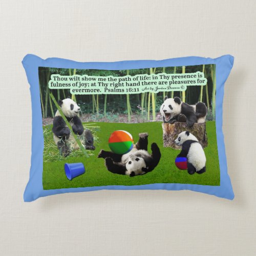Beautiful Panda Scripture Psalms 1611 Accent Pillow