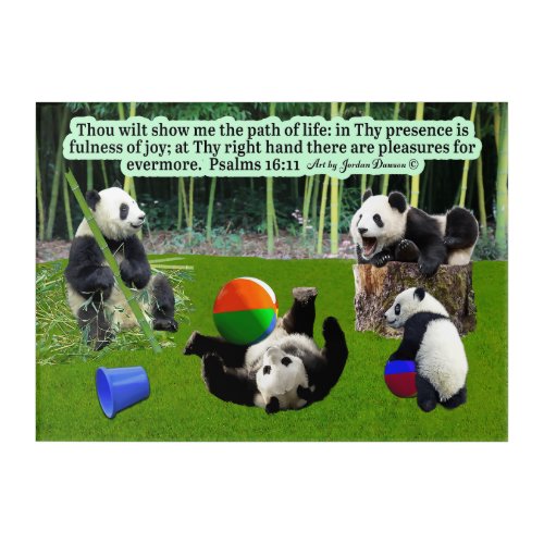 Beautiful Panda Scripture Psalms 1611 Acrylic Print