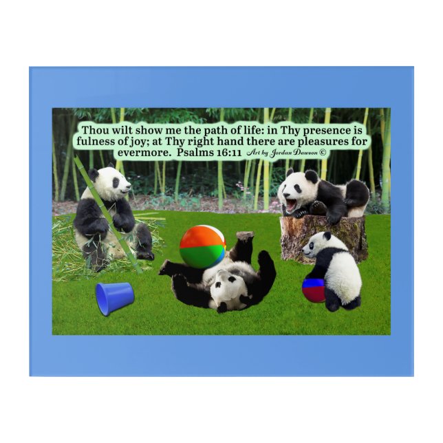 Beautiful Panda Scripture: Psalms 16:11 Acrylic Print (Front)