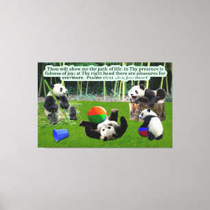 Beautiful Panda Scripture: Psalms 16:11 Canvas Print