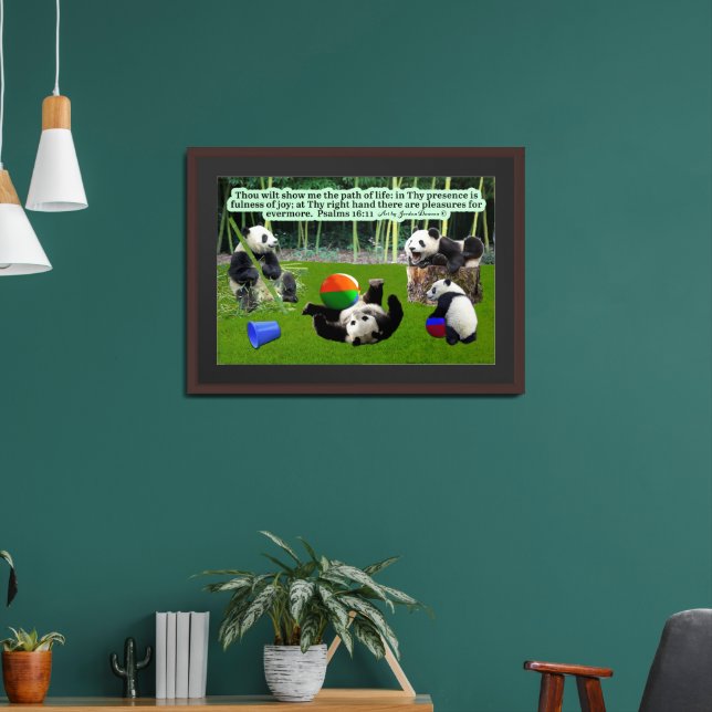 Beautiful Panda Scripture: Psalms 16:11  Framed Art (Living Room 2)