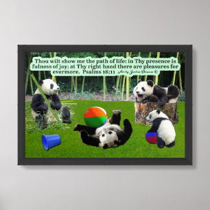 Beautiful Panda Scripture: Psalms 16:11 Framed Art