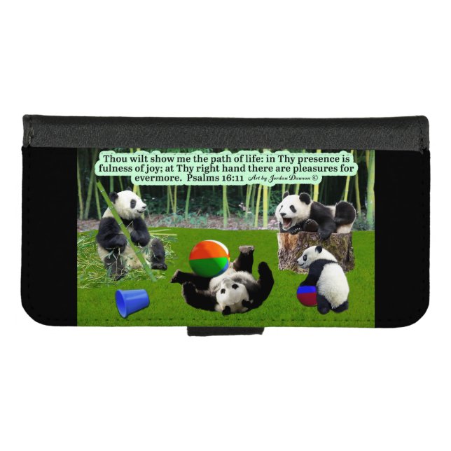 Beautiful Panda Scripture: Psalms 16:11 iPhone Wallet Case (Front (Horizontal))