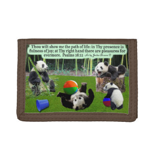 Beautiful Panda Scripture Psalms 16:11: Tri-fold Wallet