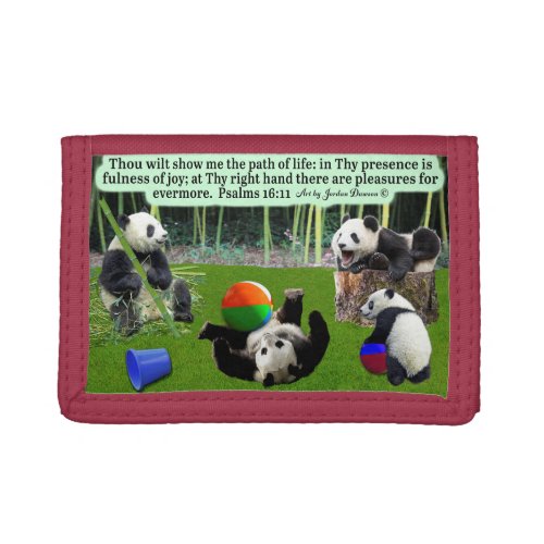 Beautiful Panda Scripture Psalms 1611  Trifold Wallet