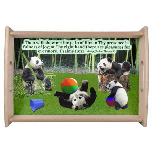 Beautiful Panda Scripture Tray Psalms 1611 Serving Tray