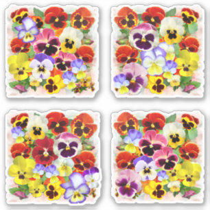 Beautiful Pansies Contour Sticker