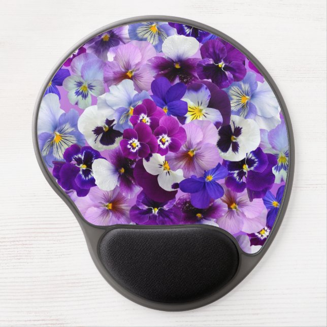 Beautiful Pansies Spring Flowers Gel Mousepad (Front)