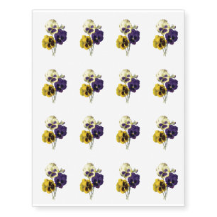Beautiful Pansy Flower Garden Design Temporary Tattoos