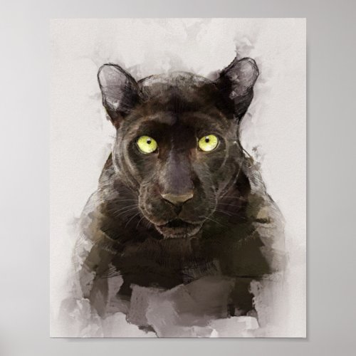 Beautiful Panther Portrait Poster