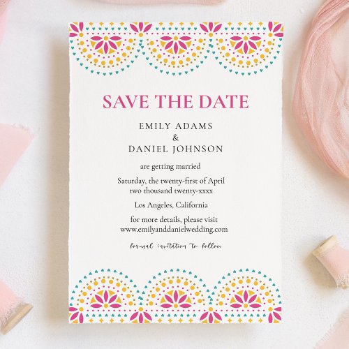 Beautiful Papel Picado Mexican Wedding Save The Date