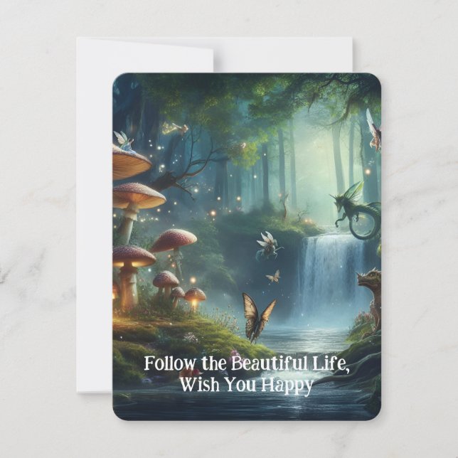 Beautiful Paradise Nature Forest Holiday Card (Front)
