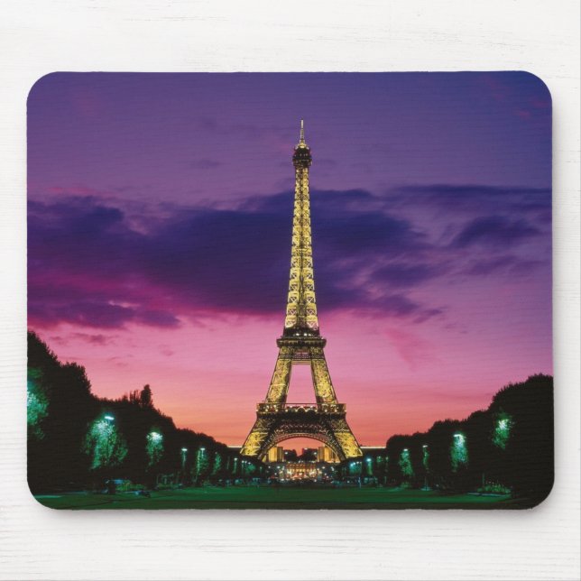 Beautiful Paris Eiffel Tower at Night Mouse Pad (Front)
