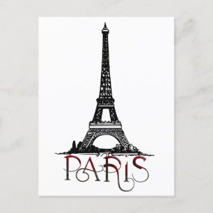 Beautiful Paris, Eiffel Tower Vintage Grunge Postcard