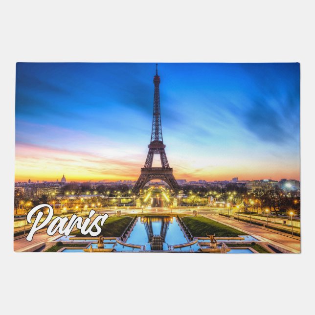 Beautiful Paris, France | Eiffel Tower Doormat (Front)