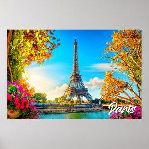 Beautiful Paris, France Eiffel Tower Poster