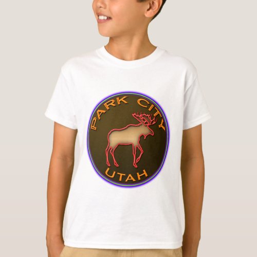 Beautiful Park City Moose Medallion Gear T_Shirt