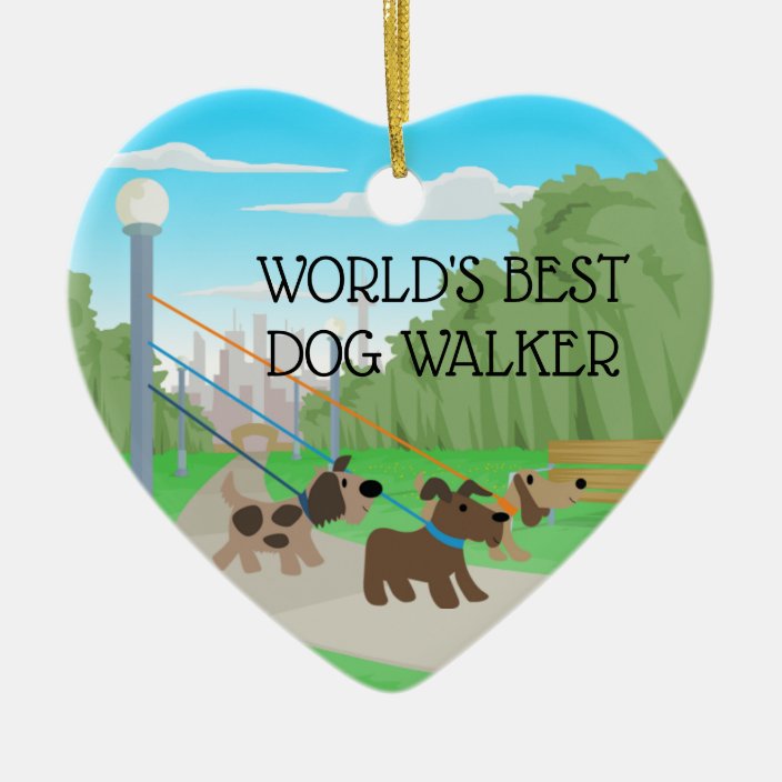 dog walker ornament