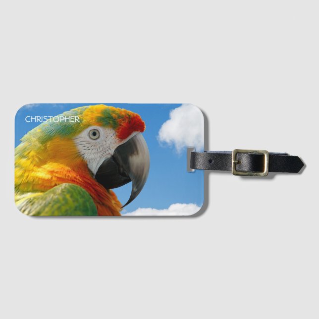 Beautiful Parrot Personalized Luggage Tag (Front Horizontal)