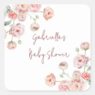 Beautiful Pastel Babyshower Square Sticker